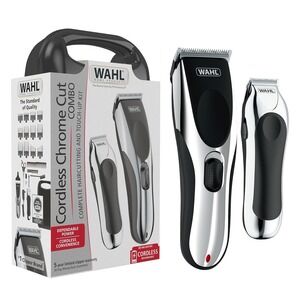 Wahl Cordless Chrome Cut Combo Hair Clipper Trimmer Kit New Open Box